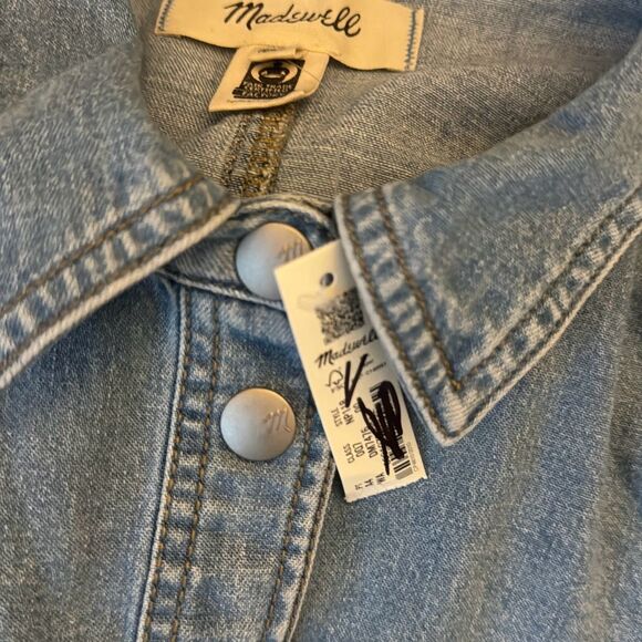 $118 Madewell Denim Seamed Mini Shirtdress in Palermo Wash size 00 m2 - Picture 9 of 9